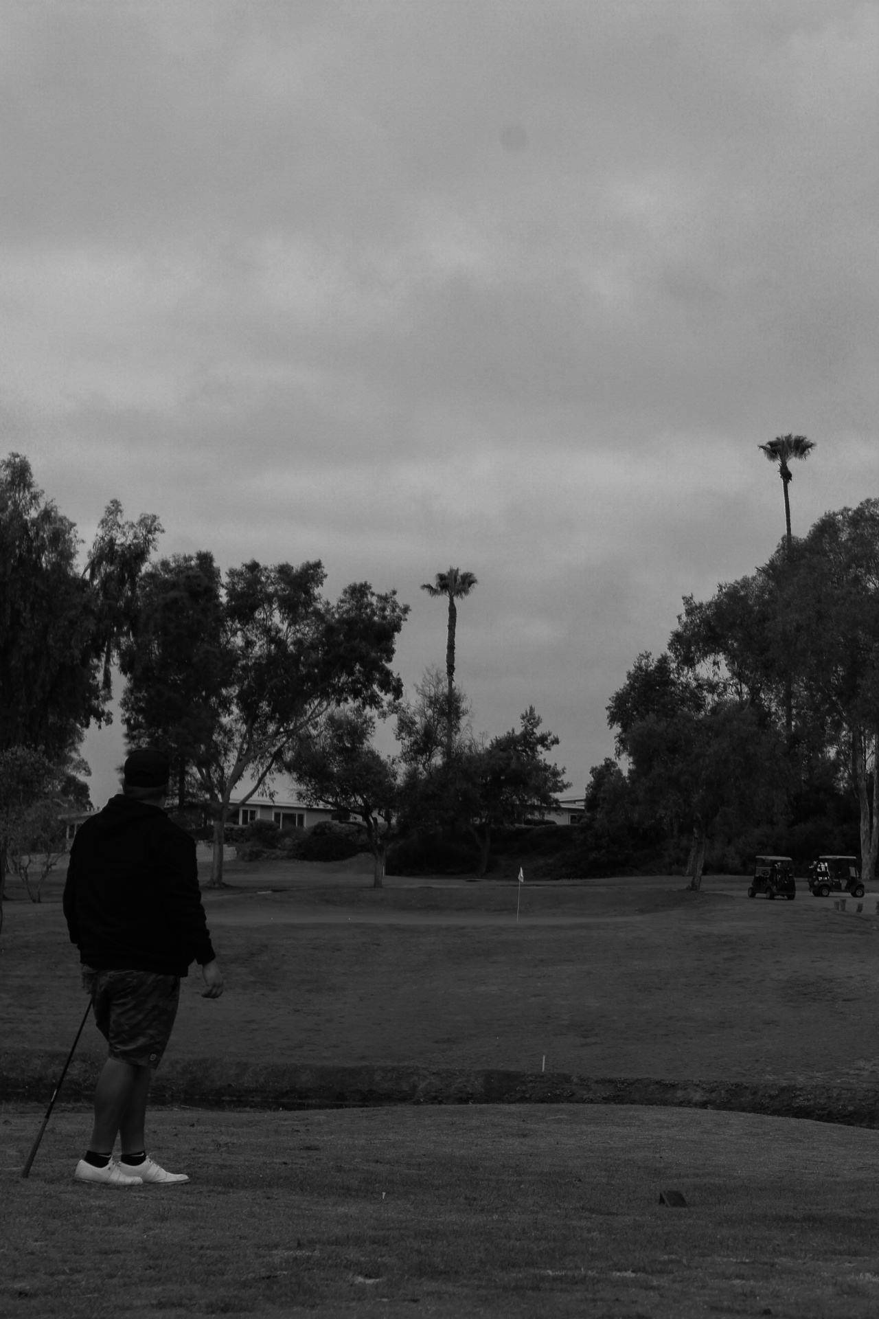 Henry lining up a putt