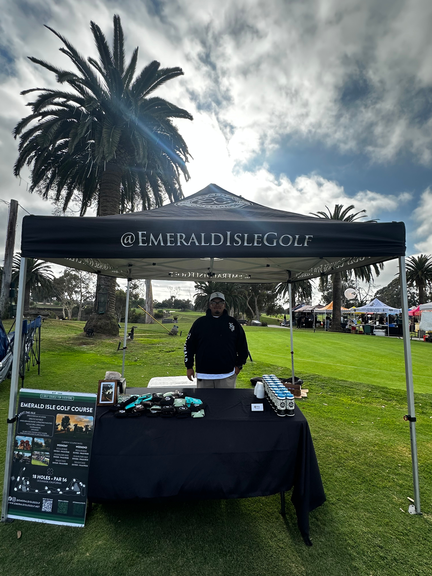Henry at the Emerald Isle Golf Course tent